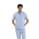 BRL Medimen Men’s Medical Scrub Top – Polo Collar with Hidden Zipper – Raglan Sleeve Design