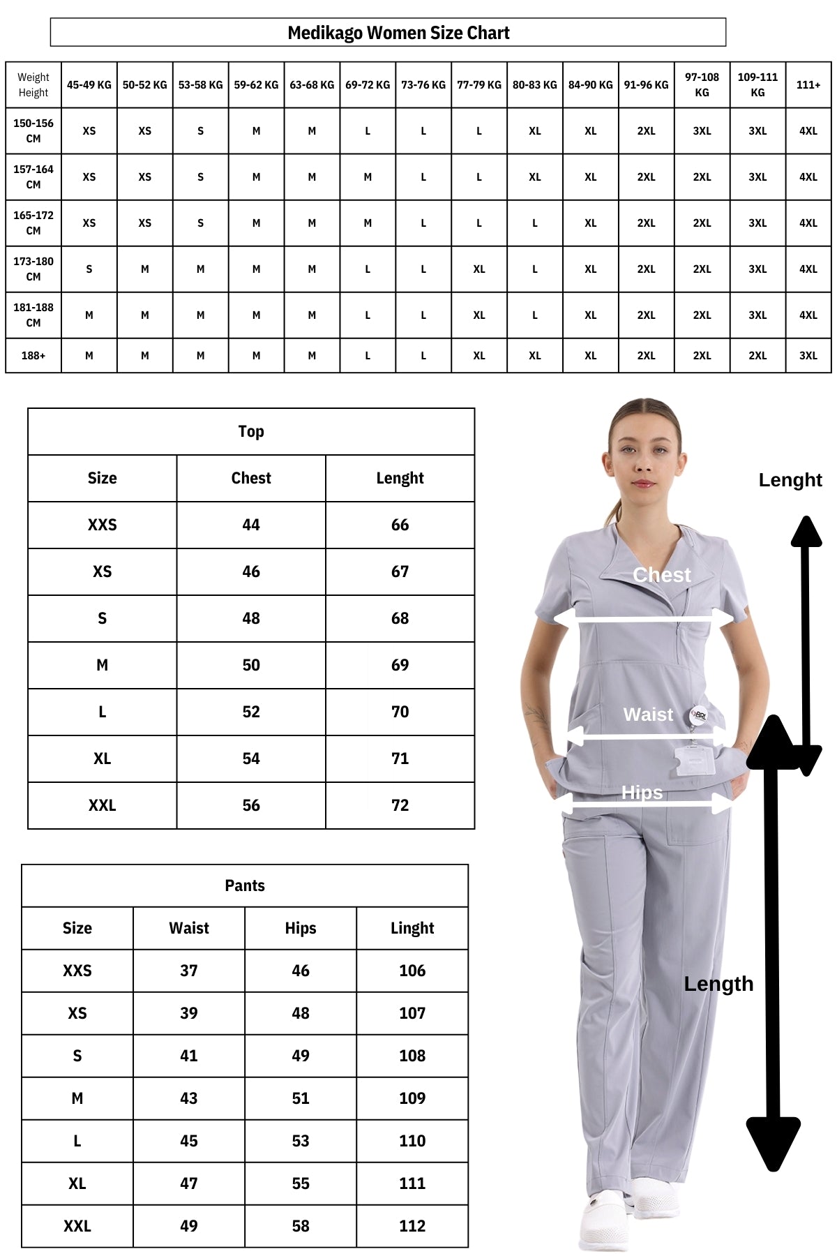 BRL Medikago Women's Medical Scrub Top – Hidden Zipper Design - 4 Way Stretch