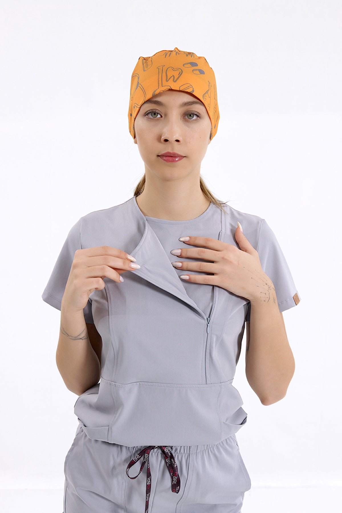 BRL Medikago Women's Medical Scrub Top – Hidden Zipper Design - 4 Way Stretch