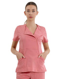 BRL Medikago Women's Medical Scrub Top – Hidden Zipper Design - 4 Way Stretch