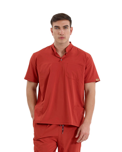 Brl SnapsM Men`s Medical Scrub Top for doctors & nurses, frontside