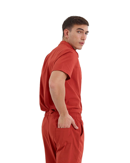 Brl SnapsM Men`s Medical Scrub Top for doctors & nurses, backside