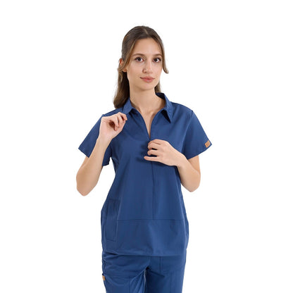 Brl Medinilla Women`s Medical Scrub Top Light Navy from MedUniforms.store