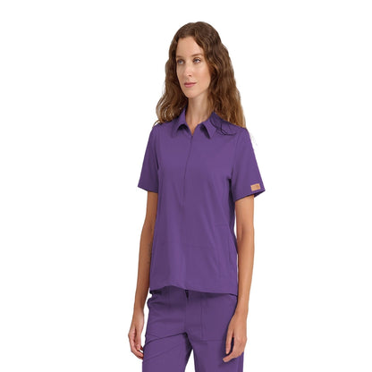 Brl Medinilla Women`s Medical Scrub Top in purple color for doctors and nurses from MedUniforms.store