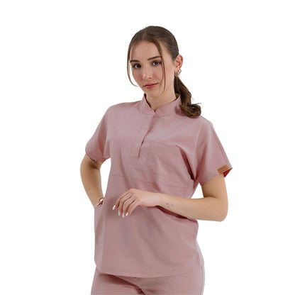 Brl SnapS Medical Scrub Top for female doctors and nurses in color dark powder at meduniforms.store
