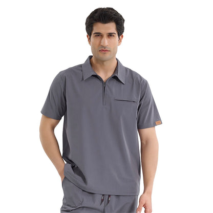 Brl Medizip Unisex Medical Scrub Top for doctors and nurses in color smoke gray  at meduniforms.store