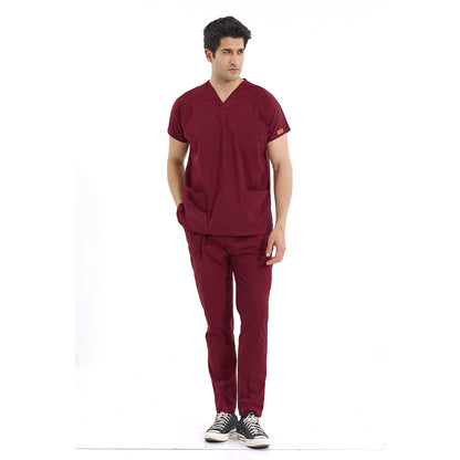Brl Unisex Medical Scrub Set for doctors and nurses in color burgundy at meduniforms.store